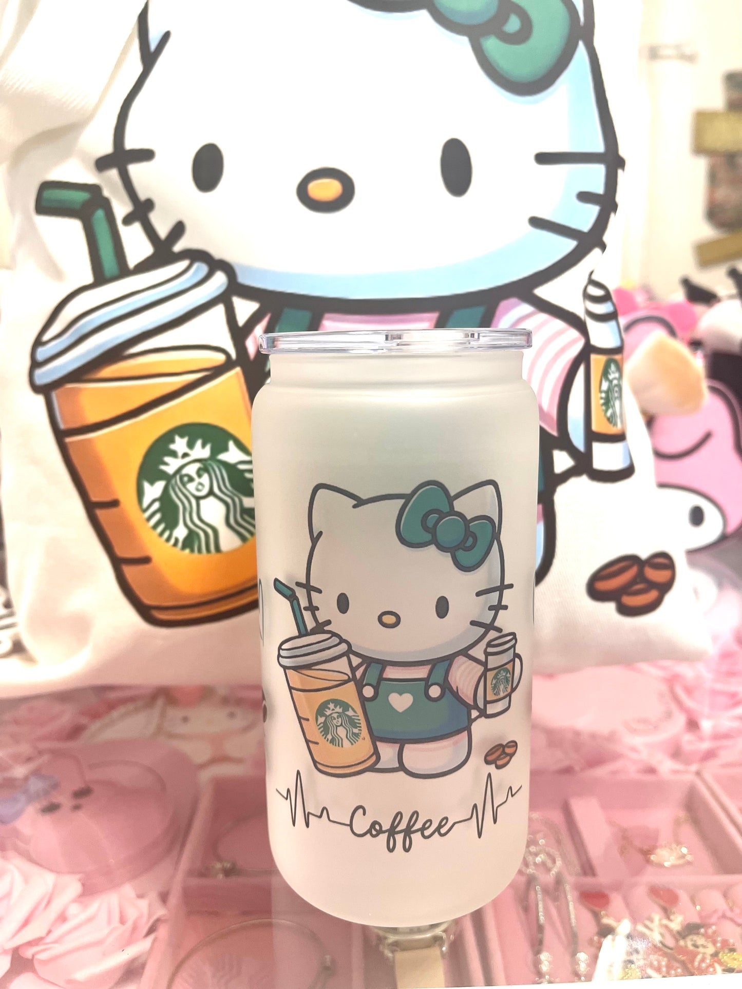 Kitty glass cup